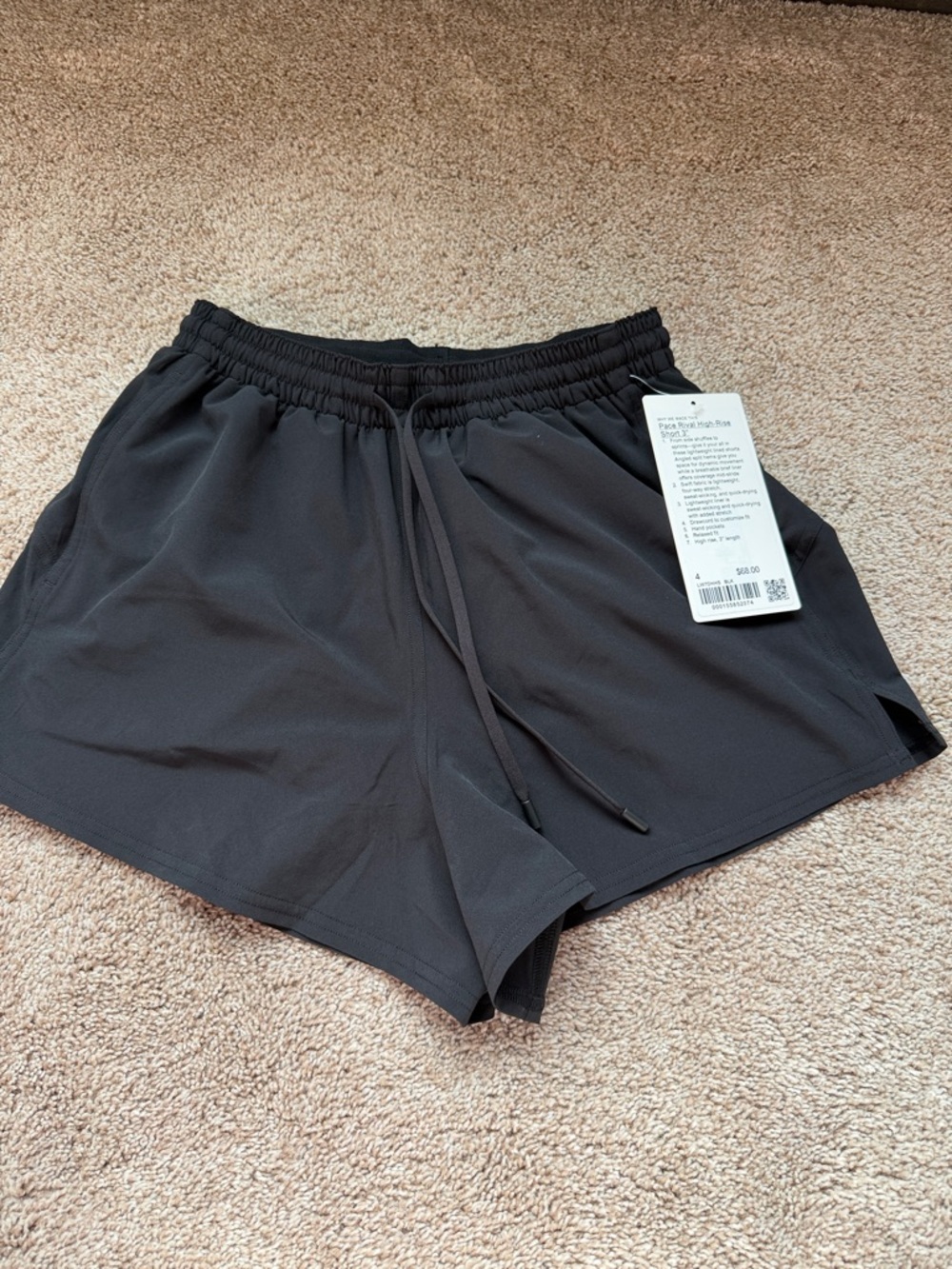 lululemon athletica Black Pace Rival High Rise Short-3”